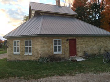 Exterior brick after paint removed